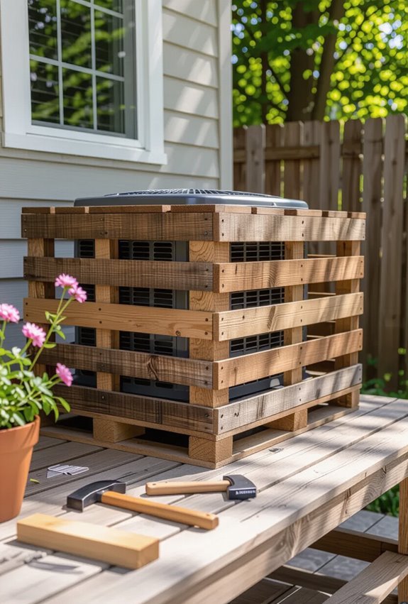 pallet slatted rustic ac cover