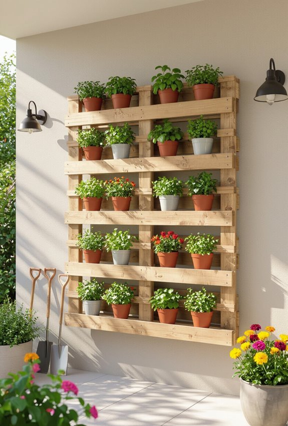 pallet vertical garden pockets