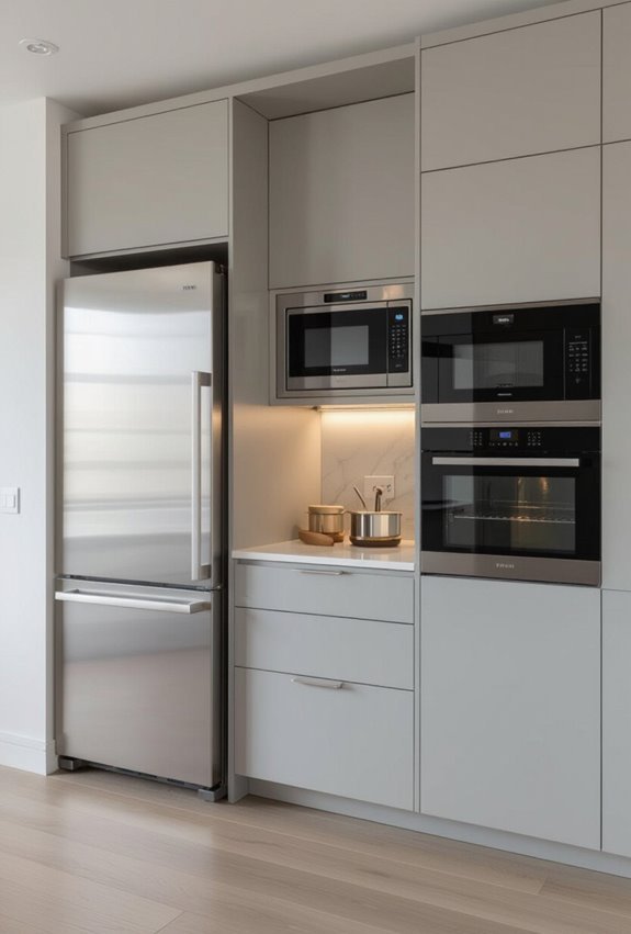 panel appliances behind cabinetry