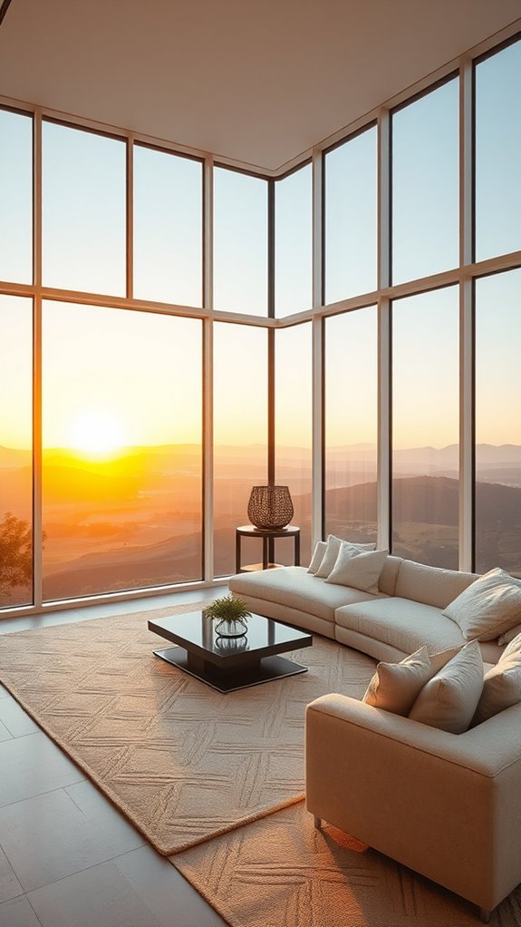 panoramic corner window views