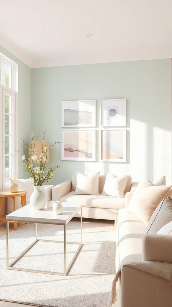 pastel accents create serenity