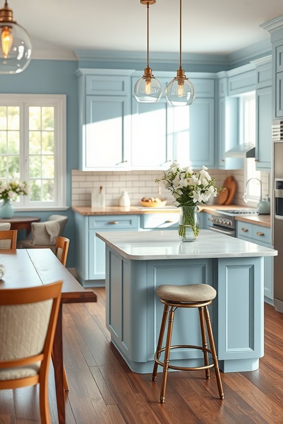 pastel blue and brown harmony