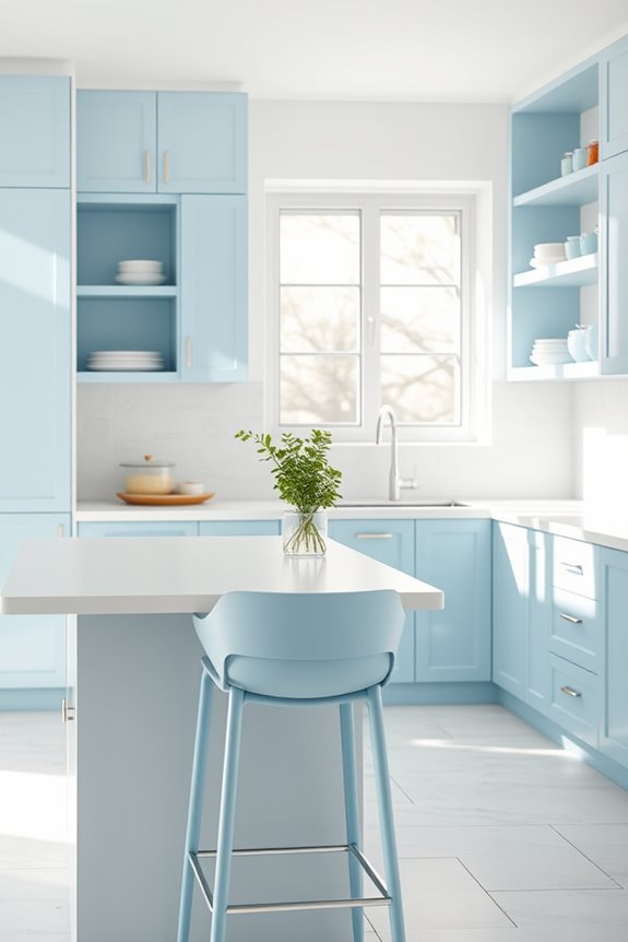 pastel blue and white