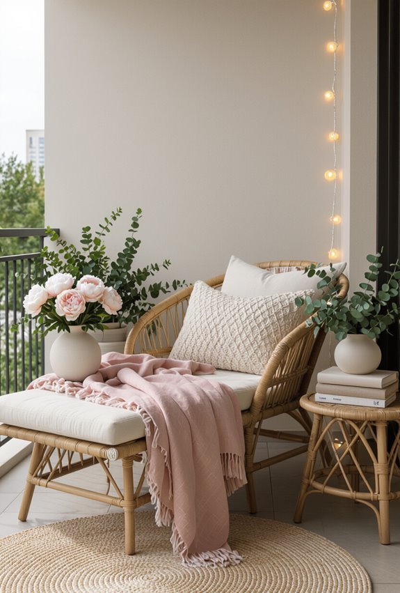 pastel boho feminine balcony
