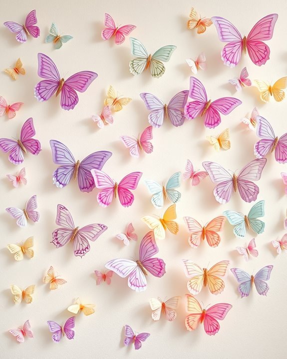 pastel butterfly wall decor