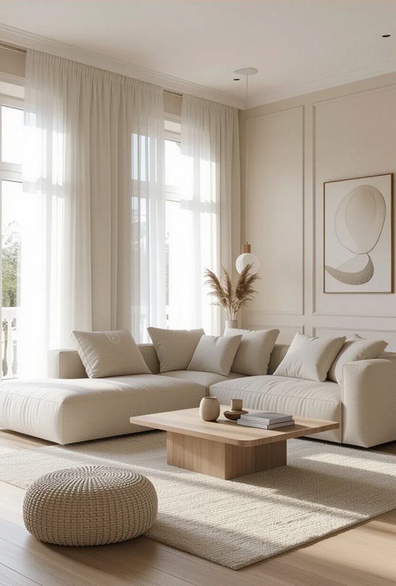 pastel mattes brighten l shaped livingroom