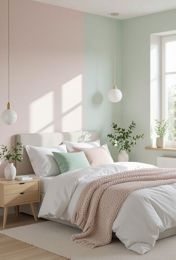 pastel mint cozy bedroom vibe