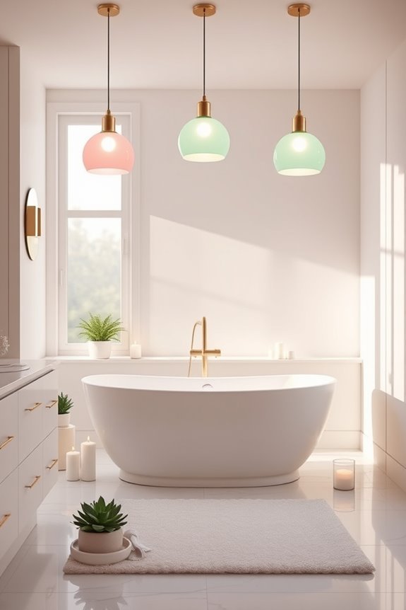 pastel pendant lights ambiance