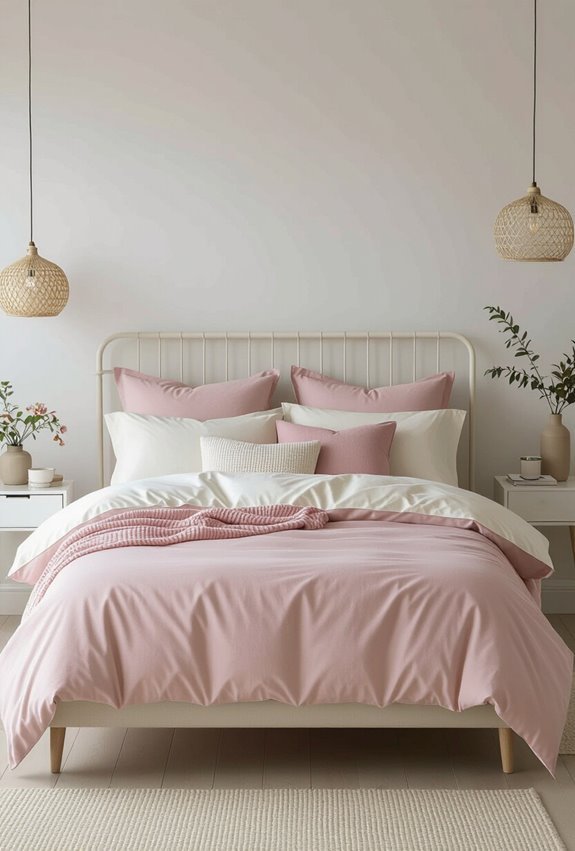 pastel pink cream comfort