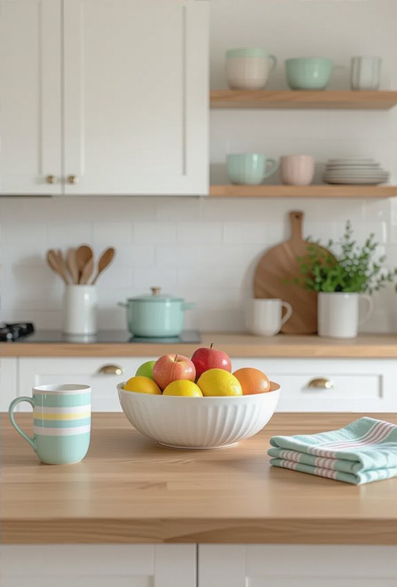 pastel rainbow playful kitchen accents