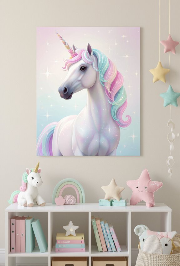 pastel unicorn calming decor