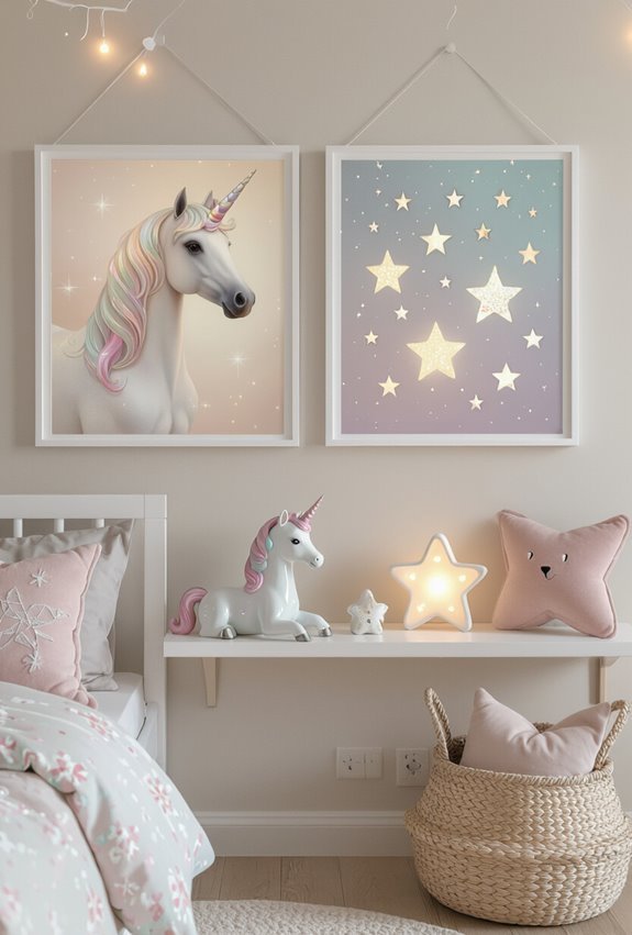 pastel unicorns with stars