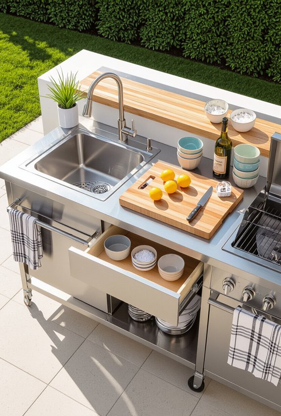 patio prep cart with sink