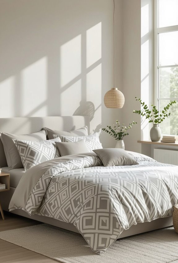 patterned bedding adds warmth