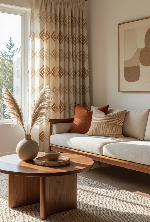 patterned curtains geometric furniture