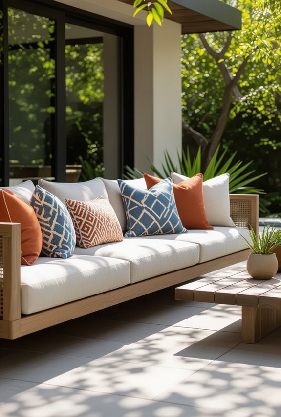 patterned cushions poufs floorcloths