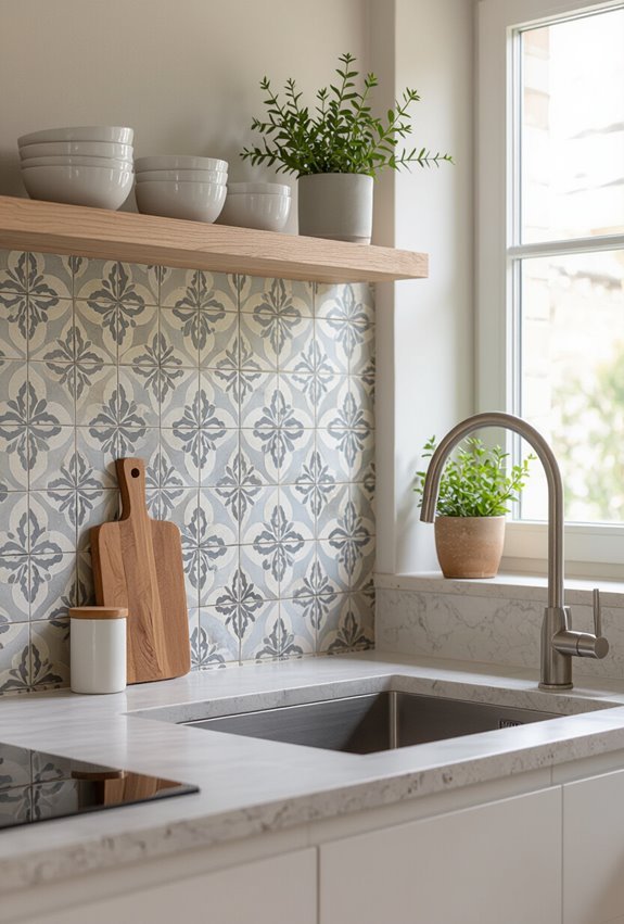 patterned durable stylish backsplash tiles