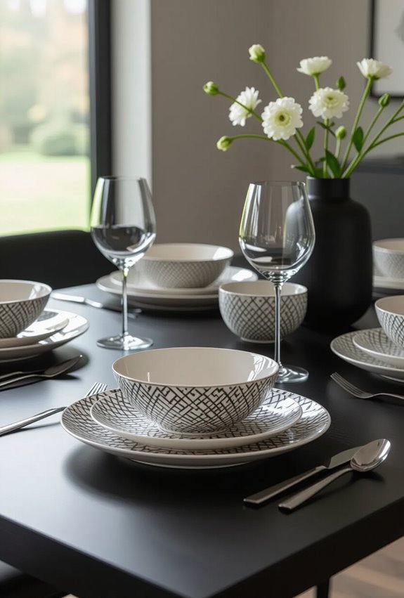 patterned tableware breaks monotony