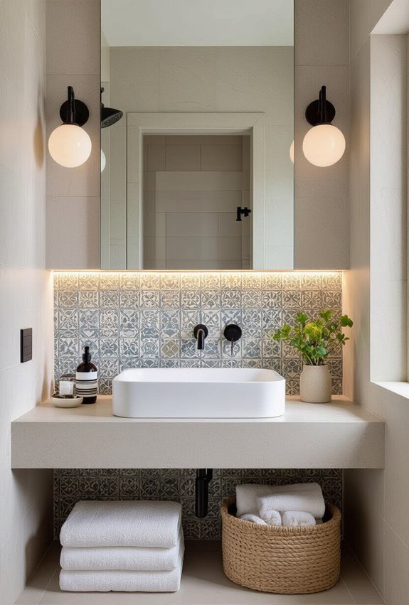 patterned tiles add personality