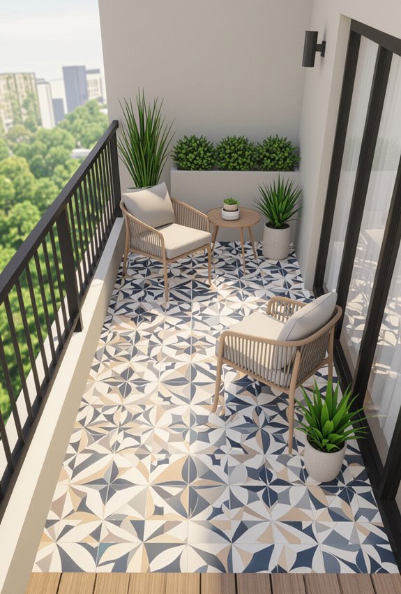 patterned tiles add personality
