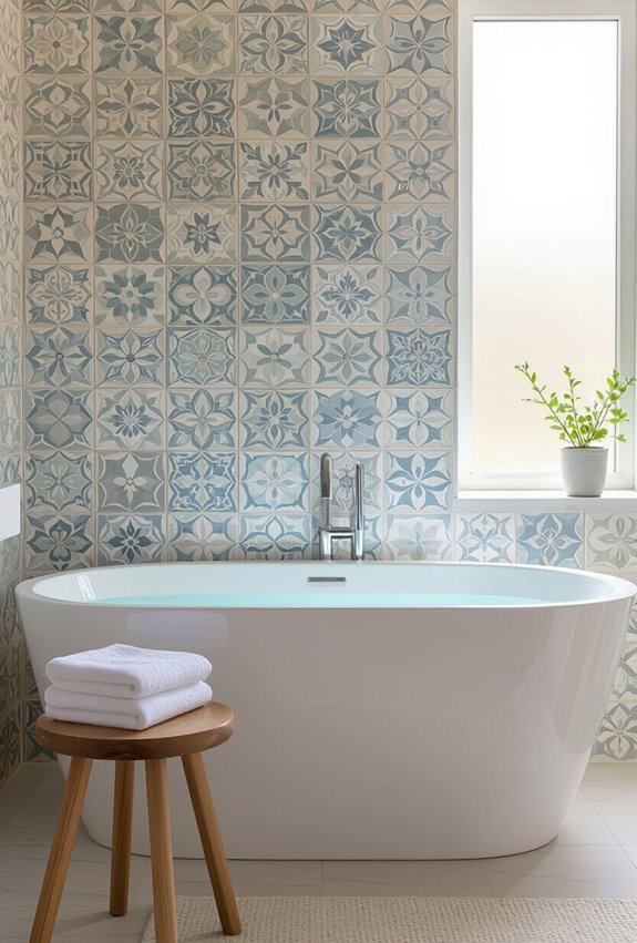 patterned tiles create focalpoints