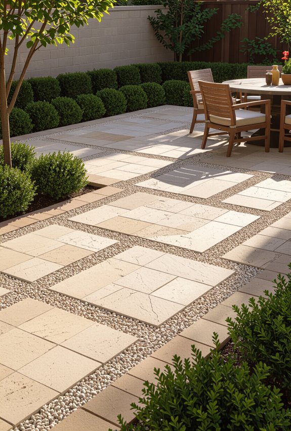 pavers interlaid with gravel