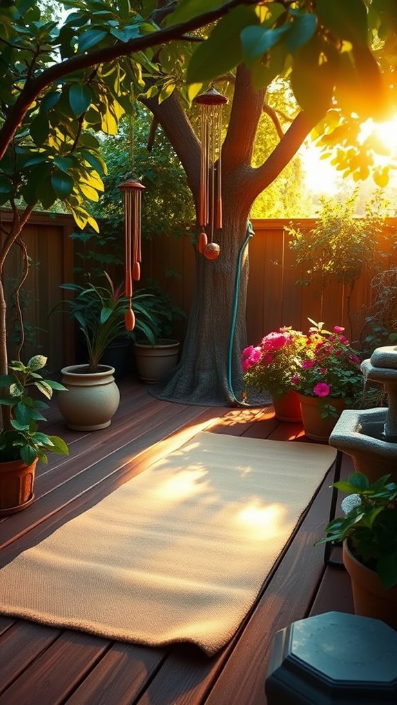 peaceful outdoor meditation corner