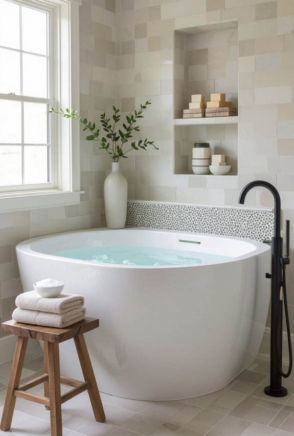 pebble and mosaic accents