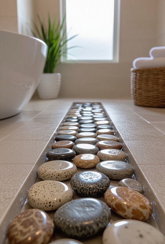 pebble and riverstone spa flooring