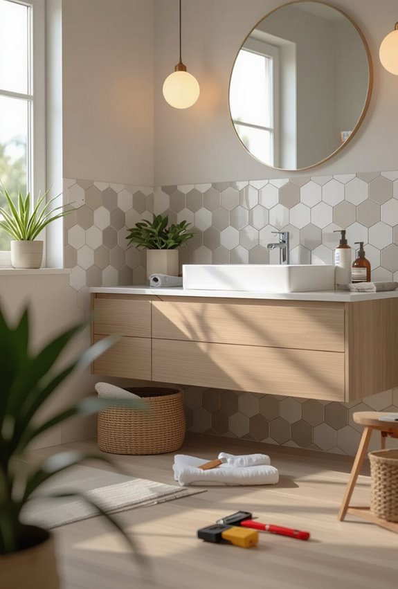 peel and stick geometric tiles