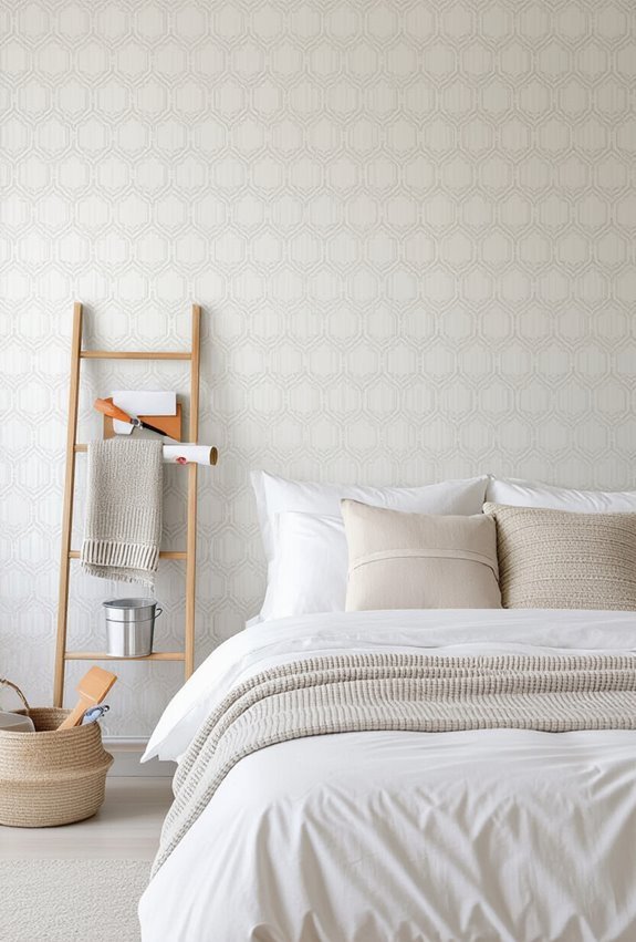 peel and stick patterned accent wall
