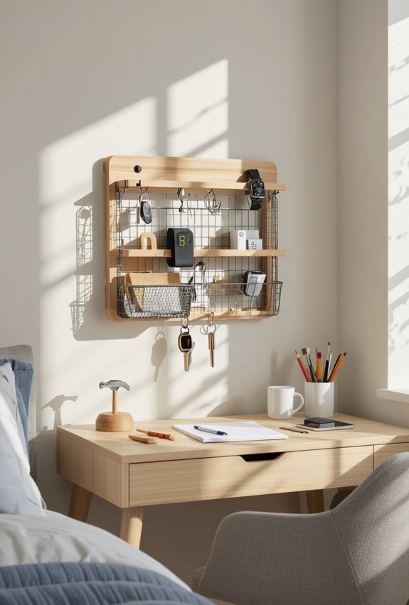 pegboard pockets and tray