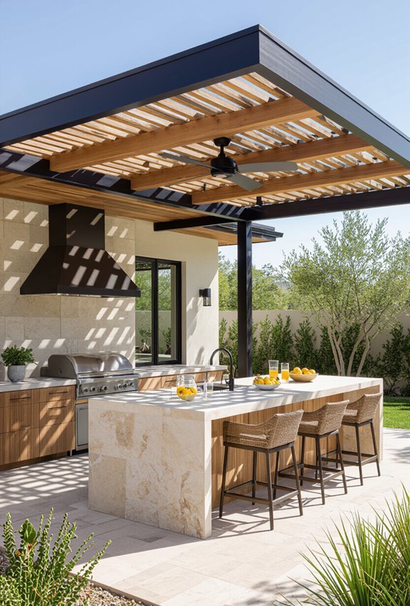 pergola ceiling fans placement