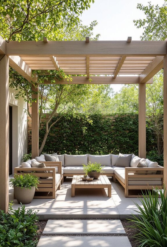 pergola framed garden focal vistas