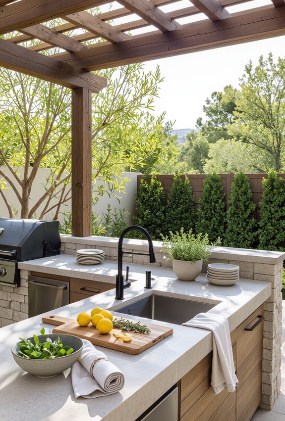 pergola sink and prep station