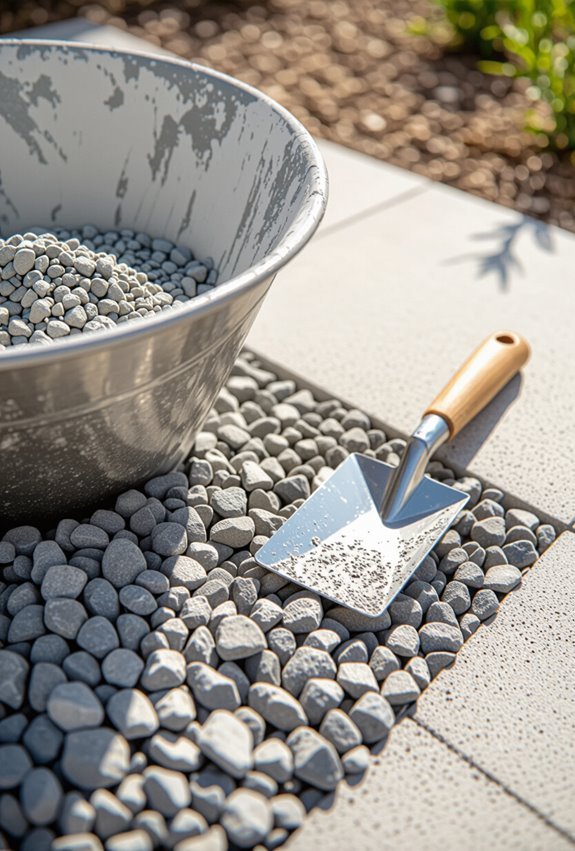 permeable concrete and gravel foundation