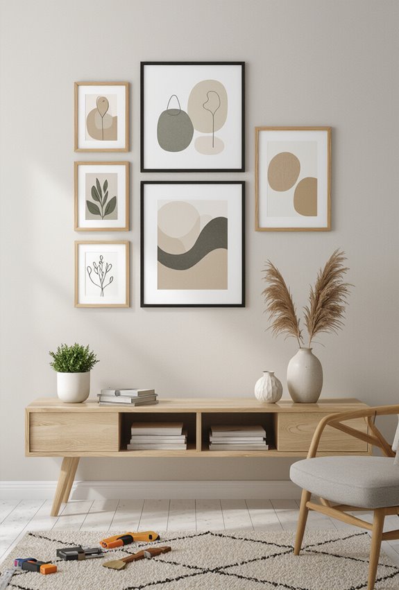 personalized asymmetrical gallery wall