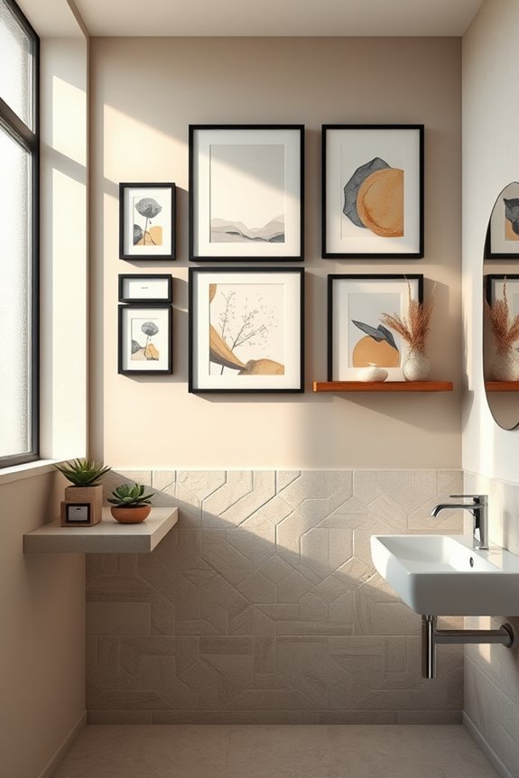 personalized bathroom art display