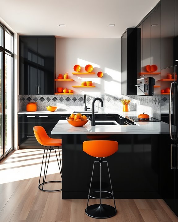 personalized black and orange decor