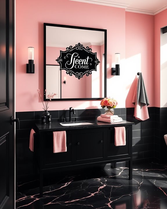 personalized black pink signage
