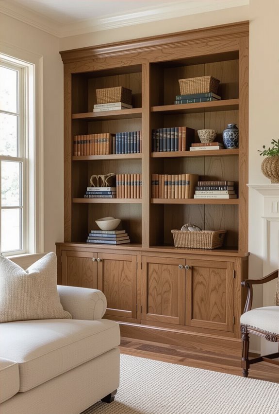 personalized bookshelves with collectibles