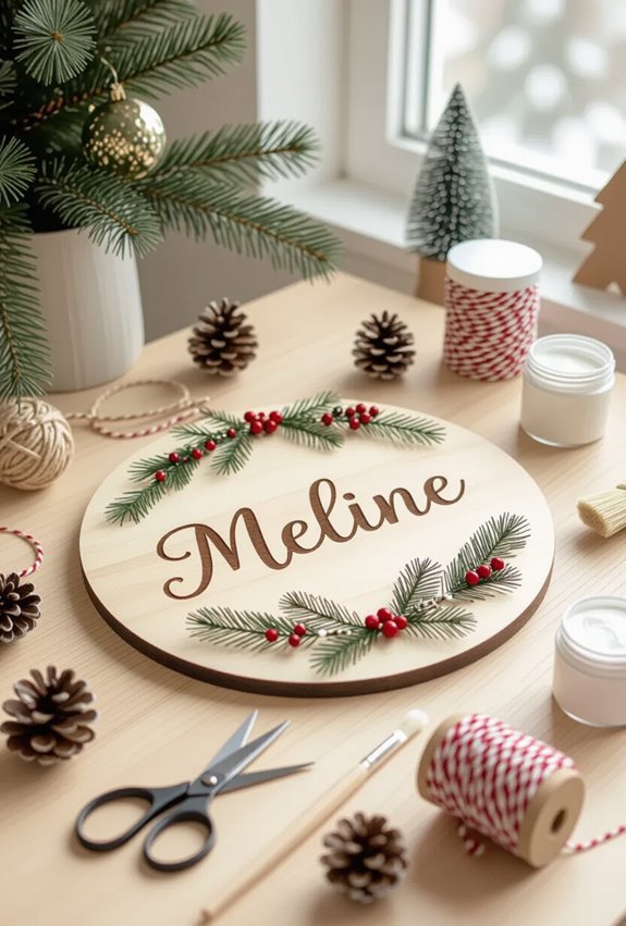 personalized festive wooden name signs