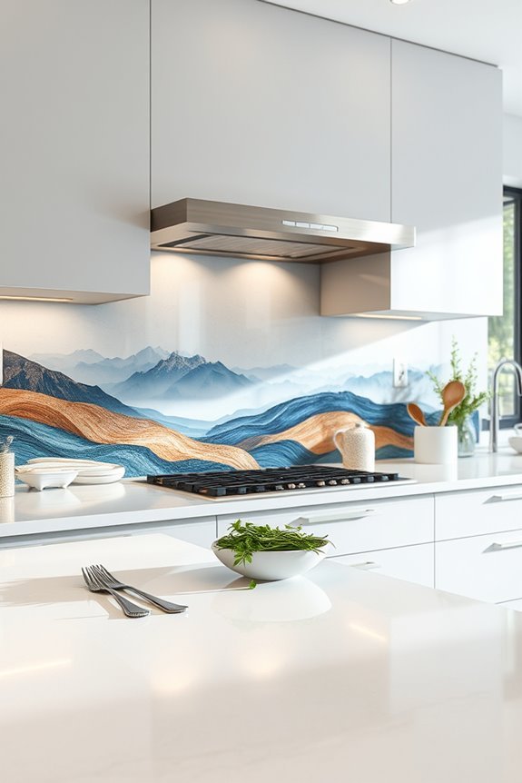 personalized kitchen backsplash artwork