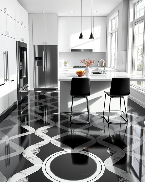 personalized kitchen floor designs