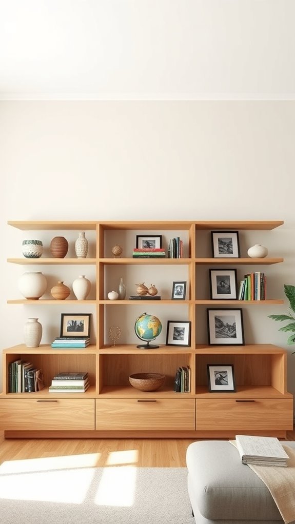 personalized open shelving decor