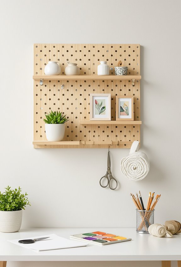 personalized pegboard lighting display
