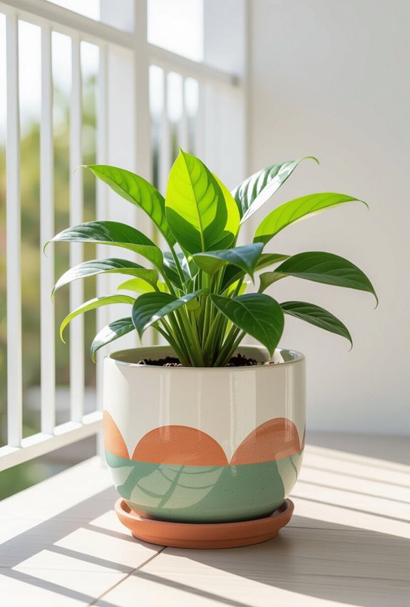 personalized stenciled ombre planters