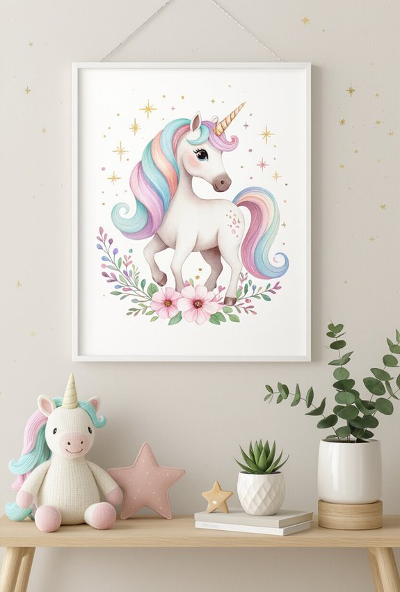 personalized unicorn name wallart