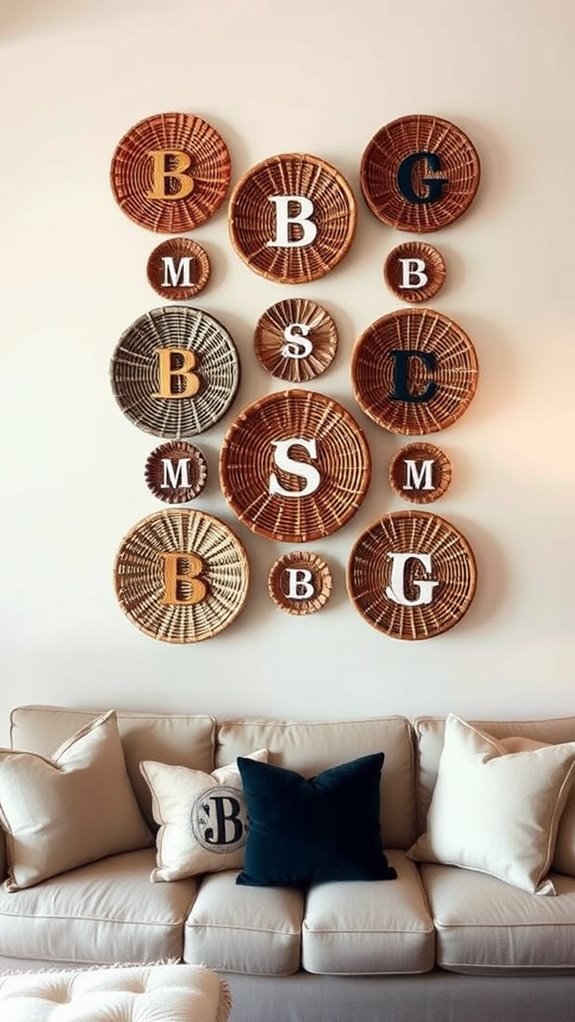 personalized wall decor baskets