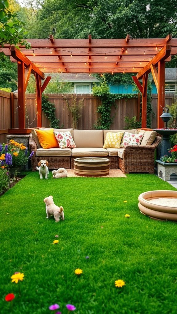 pet friendly outdoor workspace setup